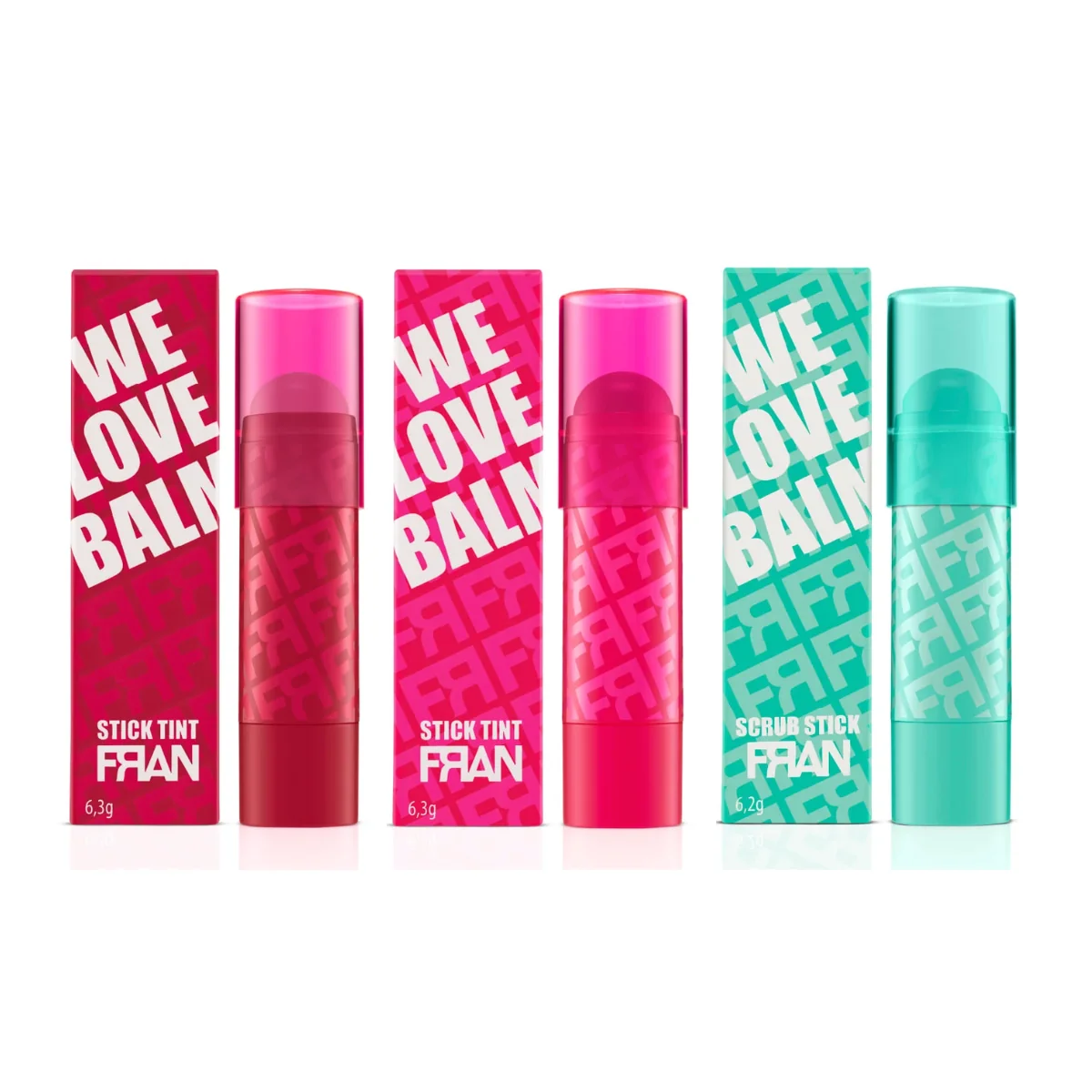 Kit Stick Balm Wine + Pink + Bamboo